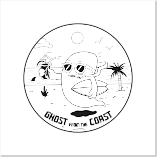 Ghost from the coast funny surfer vacation Posters and Art